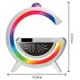 Настільна RGB лампа з колонкою, дискошаром та бездротовою зарядкою, BT 3402, Біла / Розумна лампа нічник / Смарт лампа