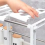 Регульована кухонна полиця, 38-70 см, KITCHEN RACK, Білий / Розсувний стелаж для зберігання посуду під раковину