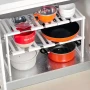 Регульована кухонна полиця, 38-70 см, KITCHEN RACK, Білий / Розсувний стелаж для зберігання посуду під раковину