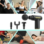 УЦЕНКА! Перкуссионный массажер с 4 насадками Gun Massager, Черный / Массажер для тела / Ручной массажер (Повреждение корпуса 3645)