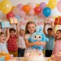 Інтерактивна м'яка іграшка BB1882F-89 синя зі штучним інтелектом, що говорить AI-іграшка з LED-очними для дітей