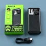 Повербанк 40000mAh, LED-дисплей, 3 USB, А 11, Черный / Power Bank / Павербанк / Повербанк для телефона / Внешний аккумулятор