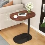 УЦЕНКА! Кофейный/журнальный/прикроватный столик на одной ножке с овальной столешницей, коричневый, 38×28(Повреждение корпуса 3737)