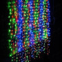 Гірлянда Водоспад штора прозорий дріт 2х2м 320LED Мультиколор (синьо-зелено-червоний)