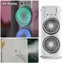 Вентилятор настільний подвійний з охолодженням Double-ended Spray Fan LED-підсвітка 3 швидкості пульт