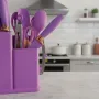 Набір силіконового кухонного приладдя 19 предметів Сірий Kitchen Set Кухонний набір із дощечкою
