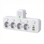 Сетевой адаптер 8625UL с ночником, 4 розетки + USB + Type-C (17559/MG) Белый