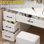 Макіяжний столик 100х40х137 см з LED-дзеркалом і шухлядами STL-MD 93
