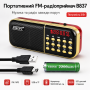 Портативний радіоприймач MP3/FM з USB, B837 / Міні-радіо з живленням від акумулятора