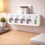Сетевой адаптер 8625UL с ночником, 4 розетки + USB + Type-C (17559/MG) Белый