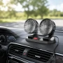 Автомобільний подвійний вентилятор Vehicle Fan X666 від прикурювача з двома поворотними головками