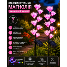 Садовий світильник "Манголія" на сонячній батареї 26X-107/Набір садових ліхтарів з LED-підсвіткою 2 шт.