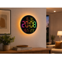 Годинник настінний 6695R/Настінний годинник круглий RGB з пультом/ Календарем, температура, вологість