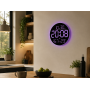 Годинник настінний 6695R/Настінний годинник круглий RGB з пультом/ Календарем, температура, вологість
