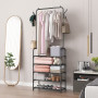 Підлогова вішалка для одягу 178х60х26 см, Clothes Rack Up, Чорний/стойка-вішка в передпокій/стійка для одягу