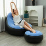 Надувний диван із пуфом Air Sofa та насосом для комфортного відпочинку в яскравому блакитному кольорі