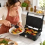 Електрогриль 1500 Вт, minMAX MG-8820, Сріблястий / Контактний гриль / Гриль з антипригарним покриттям / Гриль для шаурми