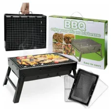 Переносний туристичний мангал для барбекю 43x29 см, чорний