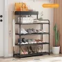 Стелаж для взуття Shoe rack BLACK Полиця для взуття-08-02, Метал, 60х18.5х78.5 см