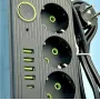 Сетевой фильтр питания UA Power Socket F09U на 185 см 3 розетки +4USB +Type-C Port , сетевой удлинитель
