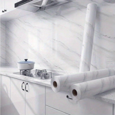 Самоклейна плівка під мармур для кухні 3 м на 60 см Білий мармур Декоративна мармурова наклейка на меблі