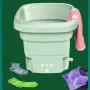 Складана пральна машина Folding Washing Machine силіконова складана стирання відро 7 л. Зелений