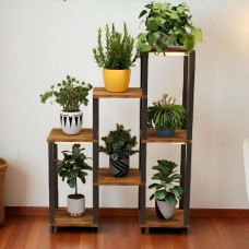 Стійка-полиця для квітів із дерева та металу, багатоярусна (CVT-8)