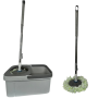 Швабра з автоматичним віджиманням і відром 10 л + 2 насадки Сірий