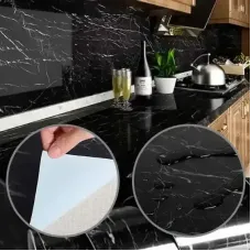 Самоклейна плівка 5 м Чорна Мармур для Кухні Kitchen Sticker Мармурова Наклейка 3 м на 60 см