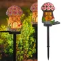 Садовий ліхтар 43 см у ґрунт як гриб із сонячною панеллю Казковий будиночок