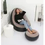 Надувне садове крісло з пуфиком Air Sofa Comfort zd-33223, велюр, 76*130 см