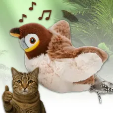 Музична плюшева іграшка для котів і собак із рухомими крилами Летюча пташка