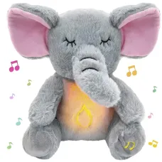 Інтерактивна м'яка іграшка-нічник повітропроникний слоник Elephant Сірий Заспокійлива плюшева іграшка Слоник