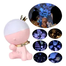 Лампа-проектор ночник с вращением 360° и 12 сменными слайдами, LED настольная декоративная