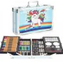 Дитячий набір для творчості в алюмінієвій валізі "Єдиноріг" 145 предметів блакитний