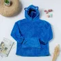 Дитячий плед-толстовка Hugle Hoodie «Морський бриз» (синій) — теплий флісовий плед із рукавами та капюшоном