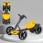 Дитячий електромобіль Go-Kart складаний/ Жовтий на акумуляторі 6V/C регульованою рамою, до 50 кг HL-B6