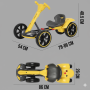 Дитячий електромобіль Go-Kart складаний/ Жовтий на акумуляторі 6V/C регульованою рамою, до 50 кг HL-B6