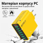 Мережевий зарядний пристрій 8 USB (65 W) — Жовта зарядна станція зі швидким заряджанням для телефонів і планшетів