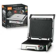 Контактный гриль RAF R.2681 прижимной электрический антипригарное покрытие с таймером 2800Вт