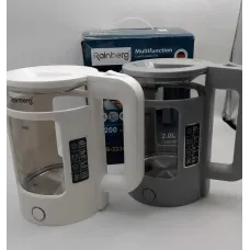 Дисковий прозорий електрочайник Rainberg RB-2220 Скляний електричний чайник з підсвіткою 2200W