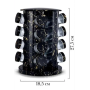 Органайзер для спецій, набір ємностей баночок Marble BLACK 16 штук