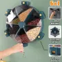 Карусель для зерен настінна з обертанням 360° Kitchen Storage Box 6-in-1 кухонний набір для круп із кріпленням