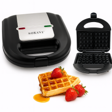 Вафельниця Sokany KJ-108W антипригарне покриття Чорний 750 Вт