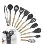 Силіконовий кухонний набір приладдя Kitchen stuff 12 предметів BLACK