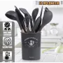 Силіконовий кухонний набір приладдя Kitchen stuff 12 предметів BLACK