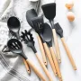 Силіконовий кухонний набір приладдя Kitchen stuff 12 предметів BLACK
