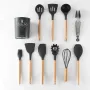 Силіконовий кухонний набір приладдя Kitchen stuff 12 предметів BLACK