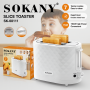 Подвійний побутовий тостер для хліба та 7 температурних режимів Sokany SK-08111 з режимом підігрівання 750 Вт