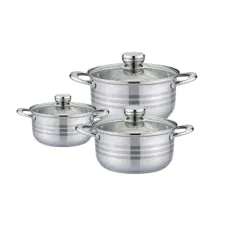 Набір каструль Rainberg RB-604 6 предметів, набір кухонного неіржавкого посуду з кришками